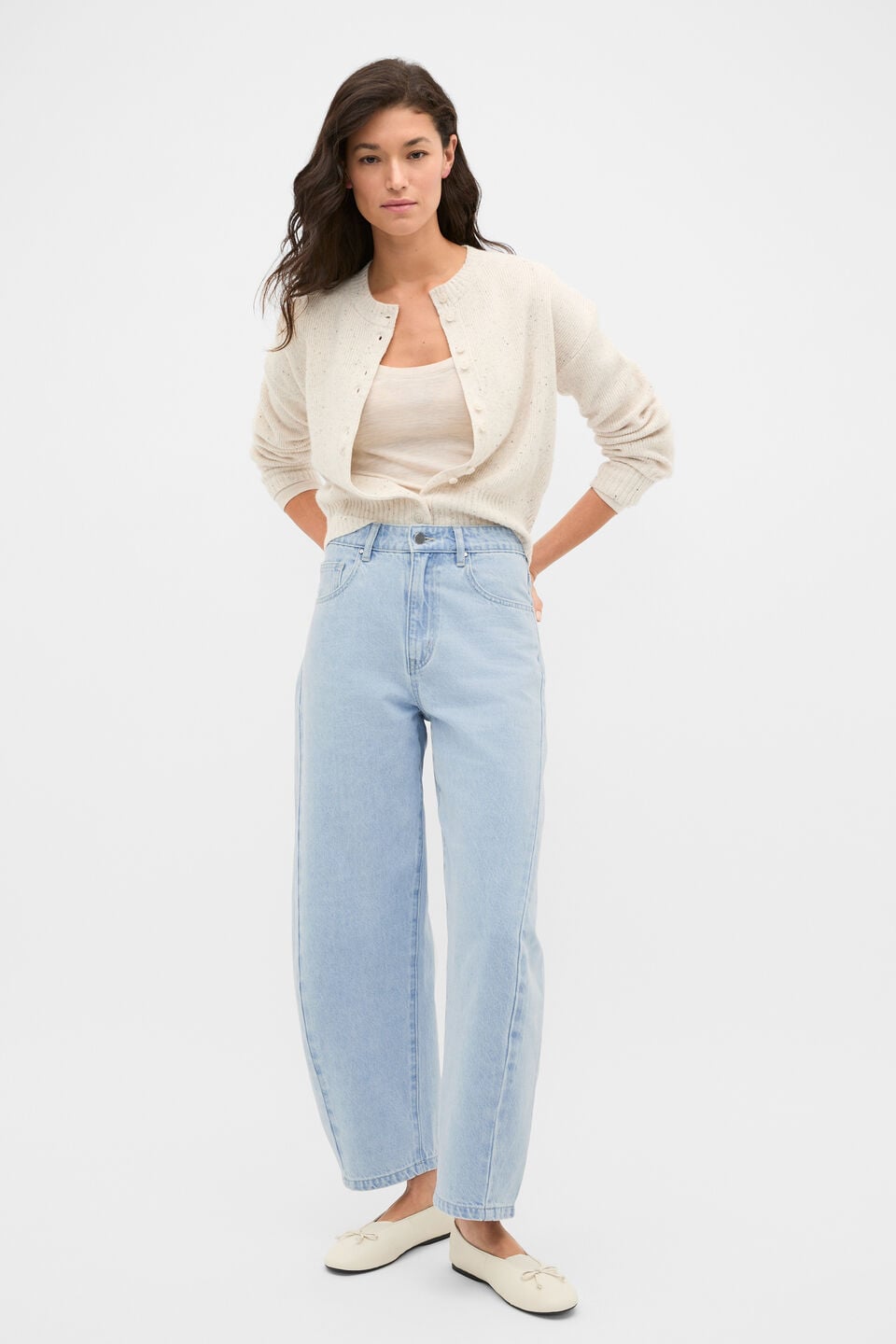 Australian Merino Scoop Neck Top  Mist Marle