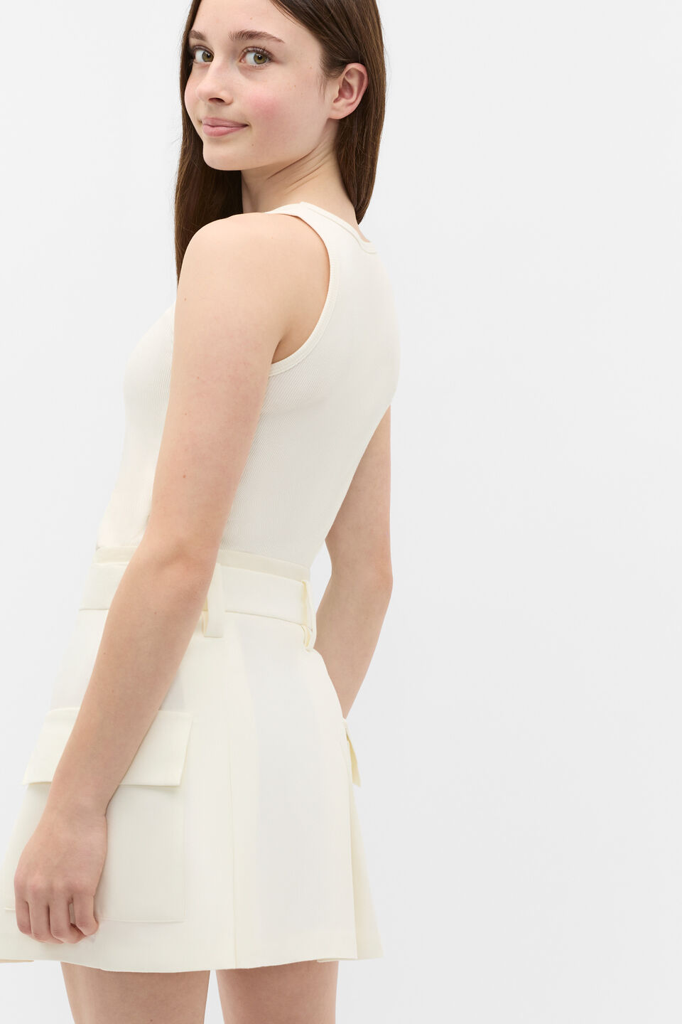 Cargo Pocket Skirt  Classic Cream