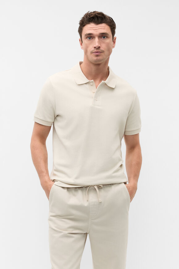 Textured Polo  Pebble  hi-res