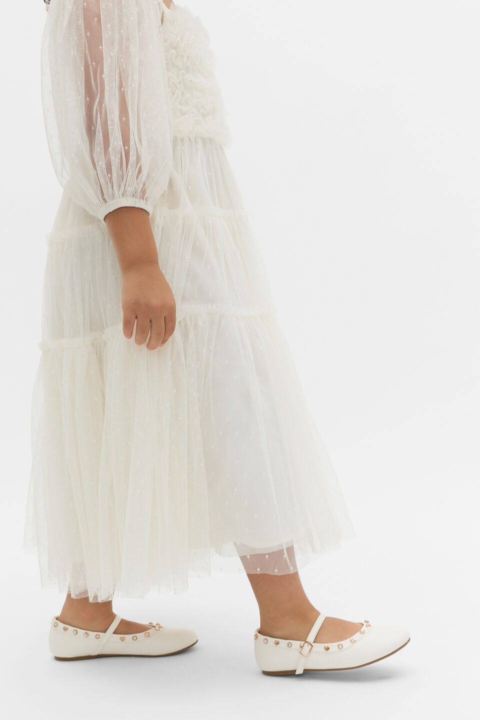 Stud Detail Ballet  Classic Cream