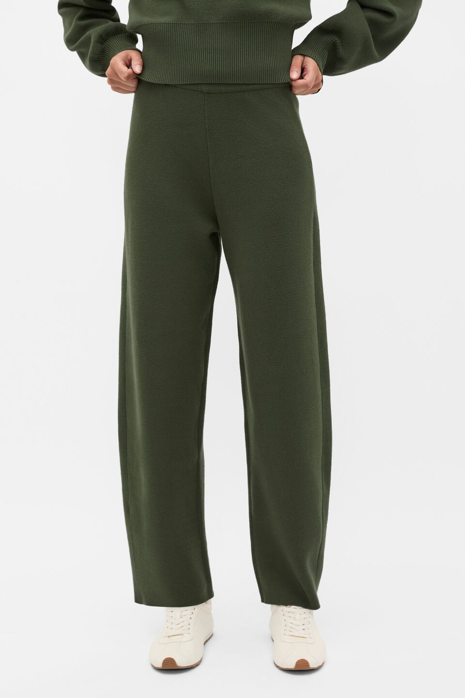 Double Knit Barrel Pant  Deep Forest