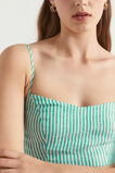 Linen Bralette  Deep Teal Stripe  hi-res