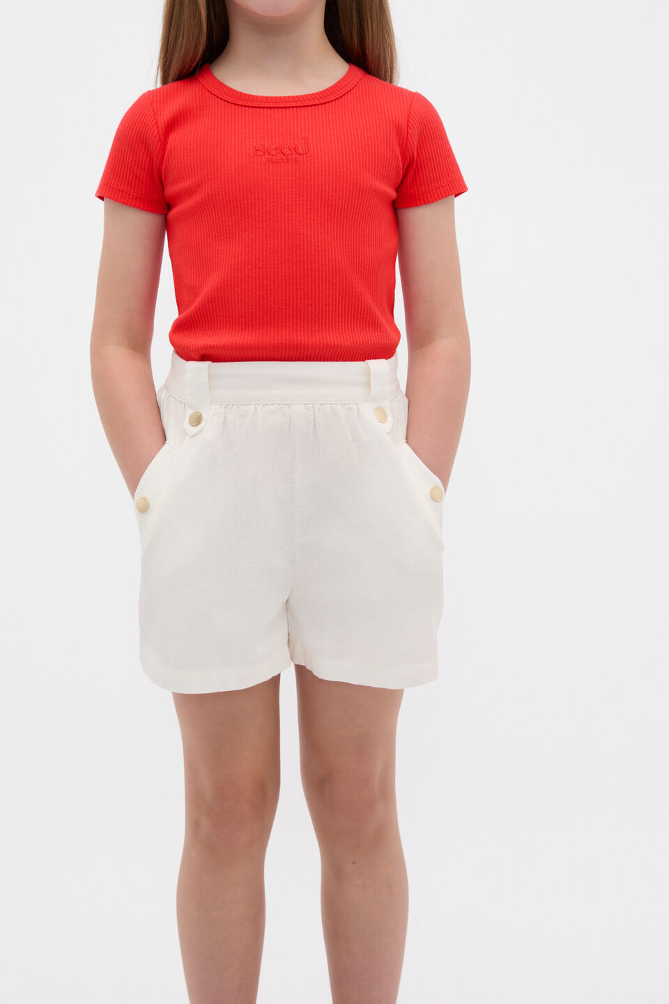 Core Logo Rib Tee  Strawberry Red