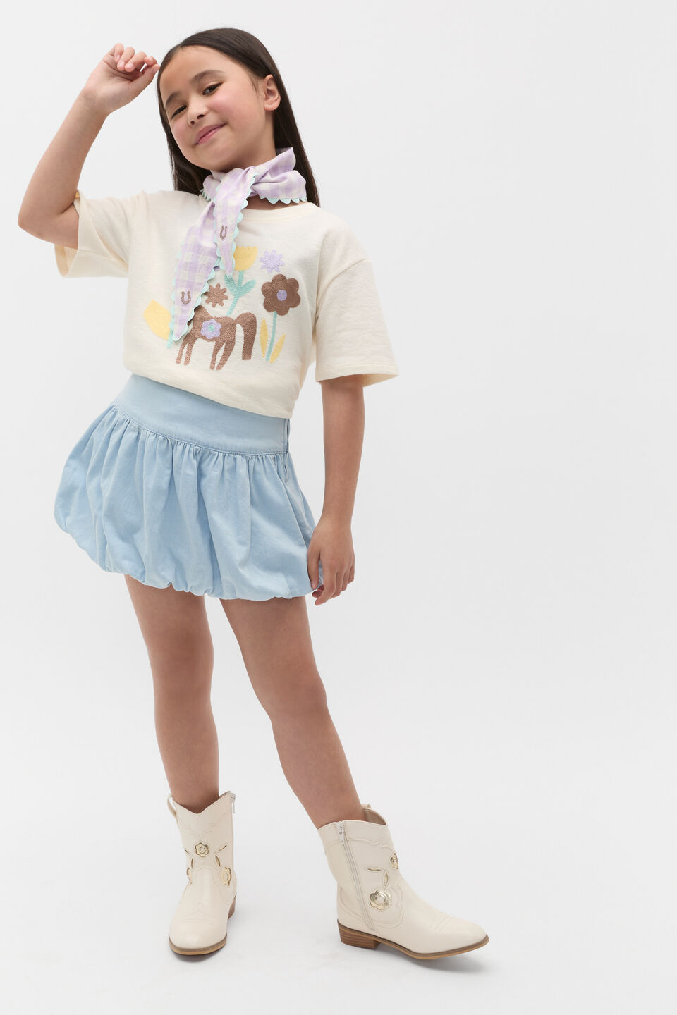 Bubble Skirt  Powder Blue Wash