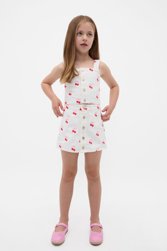 Heart Denim Skort  Canvas  hi-res