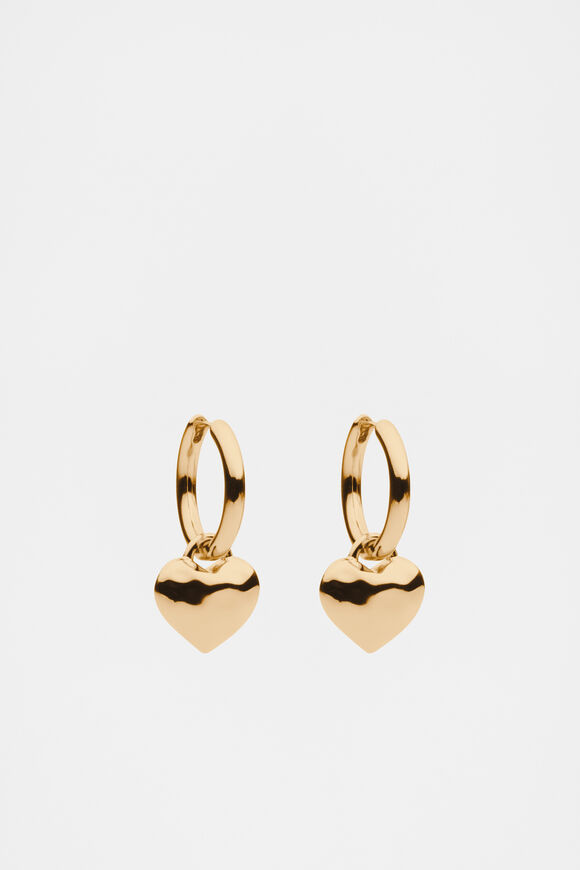 Small Heart Hoop  Gold  hi-res
