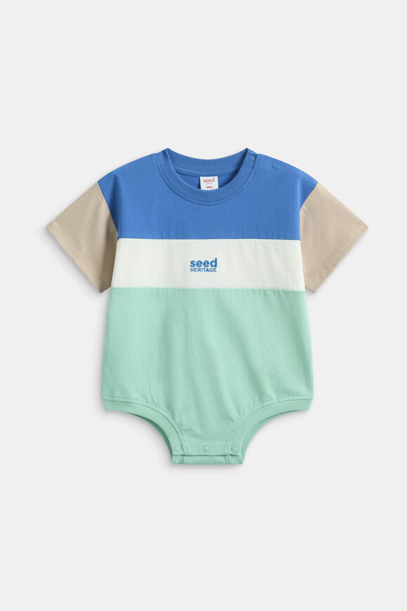 Spliced Logo Romper  Multi  hi-res