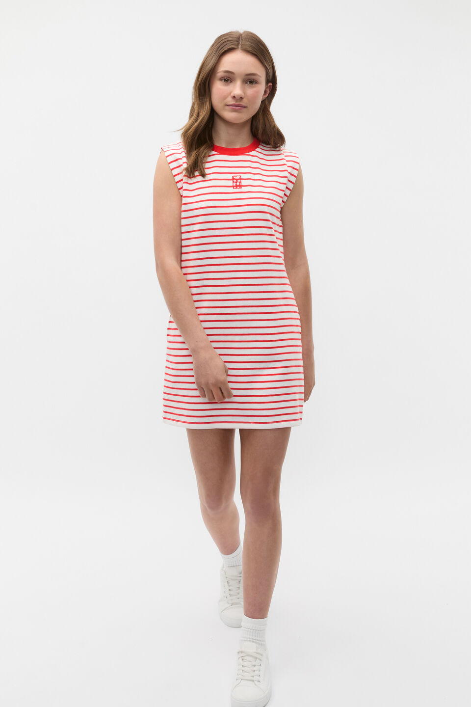 Stripe Logo Dress  Strawberry Red