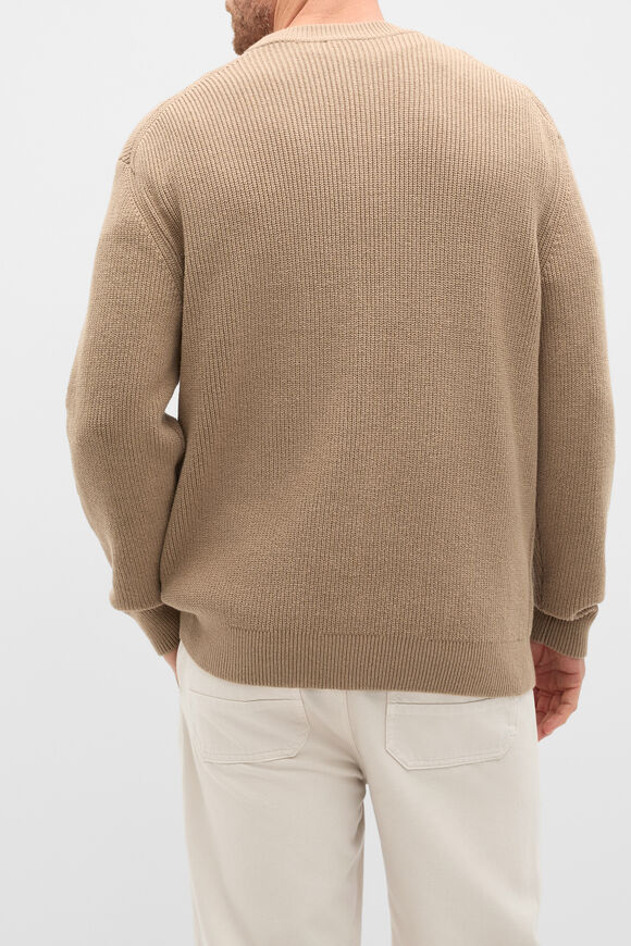 Cotton Crew Neck Knit  Dark Stone  hi-res