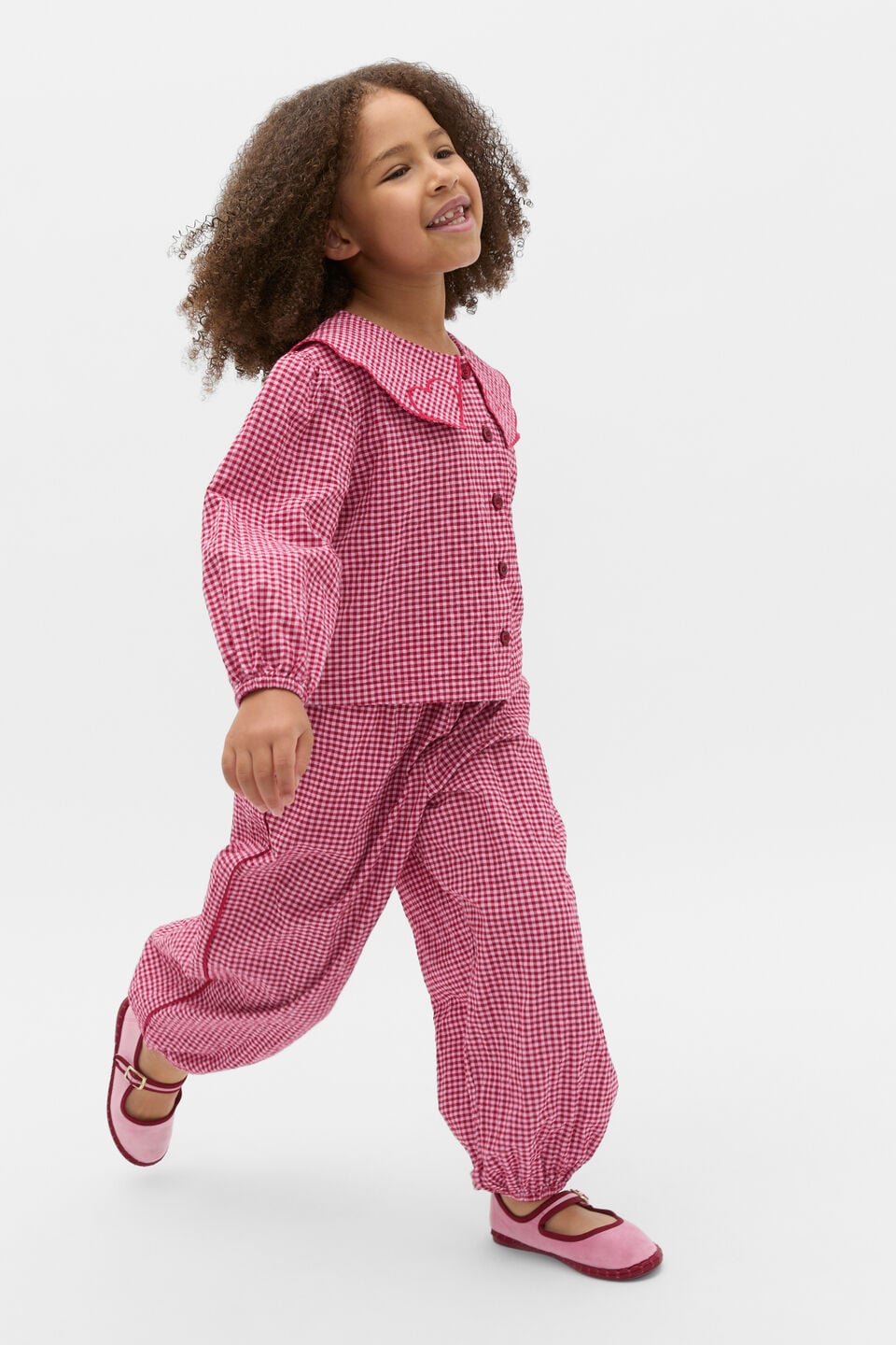 Gingham Balloon Pant  Dark Cherry