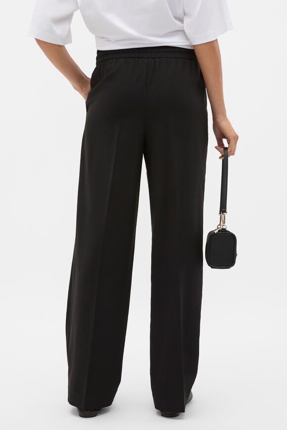 Elasticated Tie Front Pant  Black  hi-res