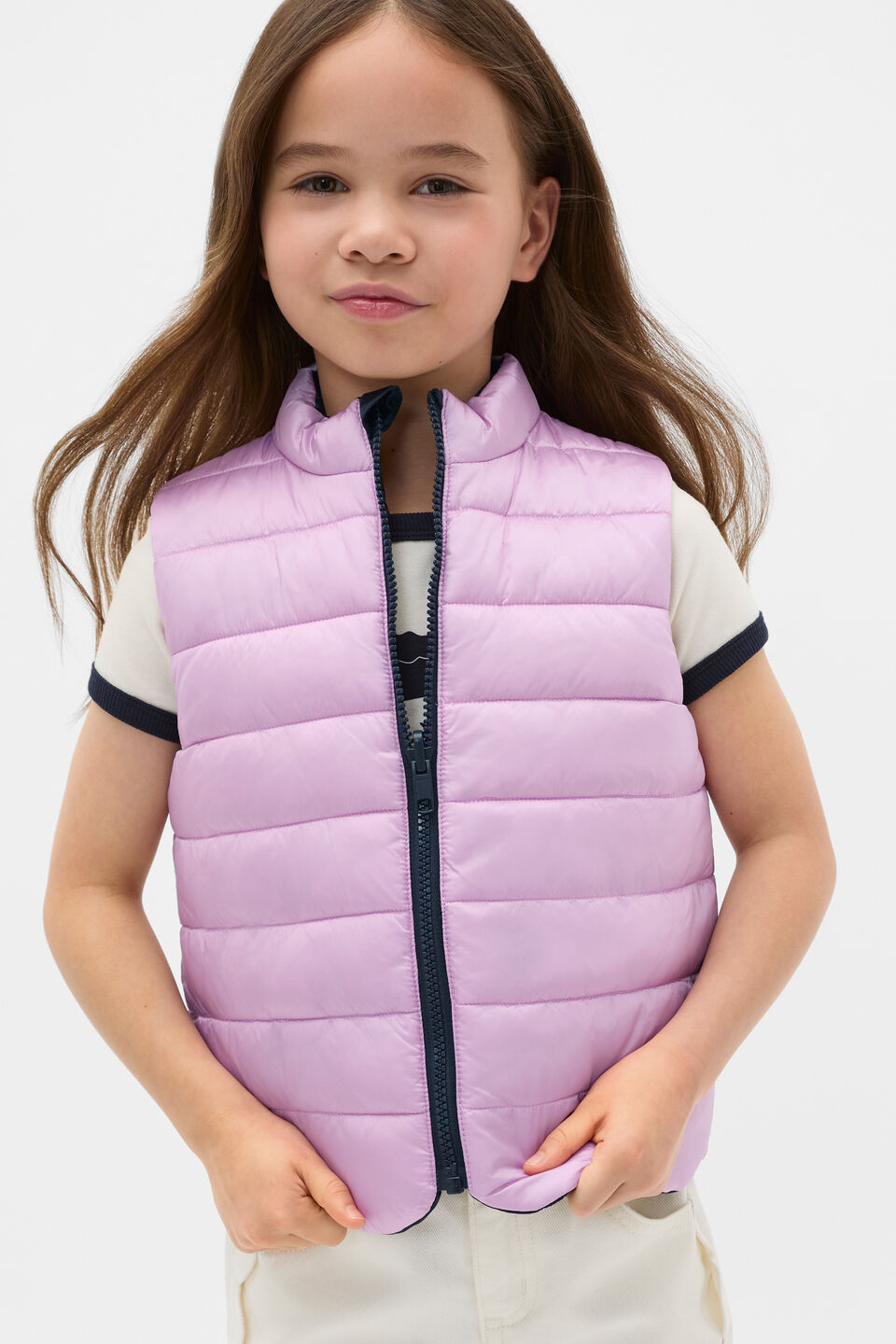 Scallop Vest  New Navy