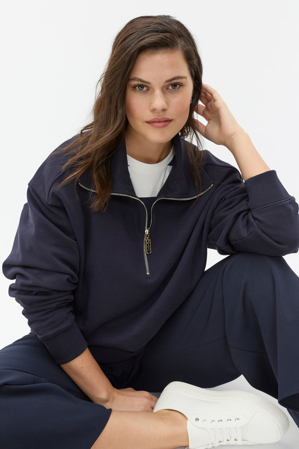 Core Heritage Half Zip Sweat  Twilight Blue