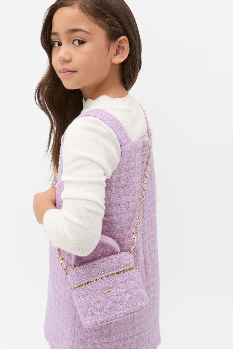 Mini Tweed Vanity Bag  Lavender