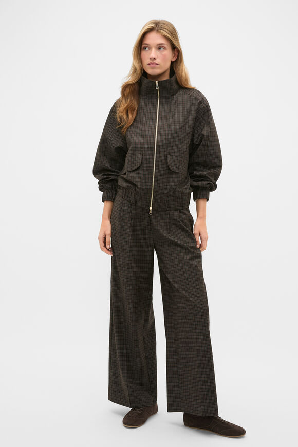 Mini Check Bomber Jacket  Coffee Bean Check  hi-res
