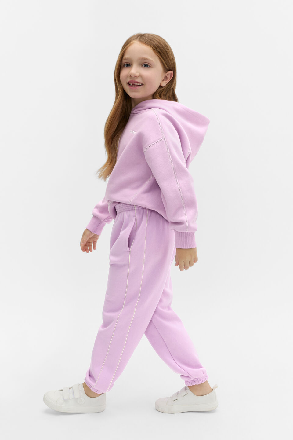 Contrast Stitch Hoodie  Orchid