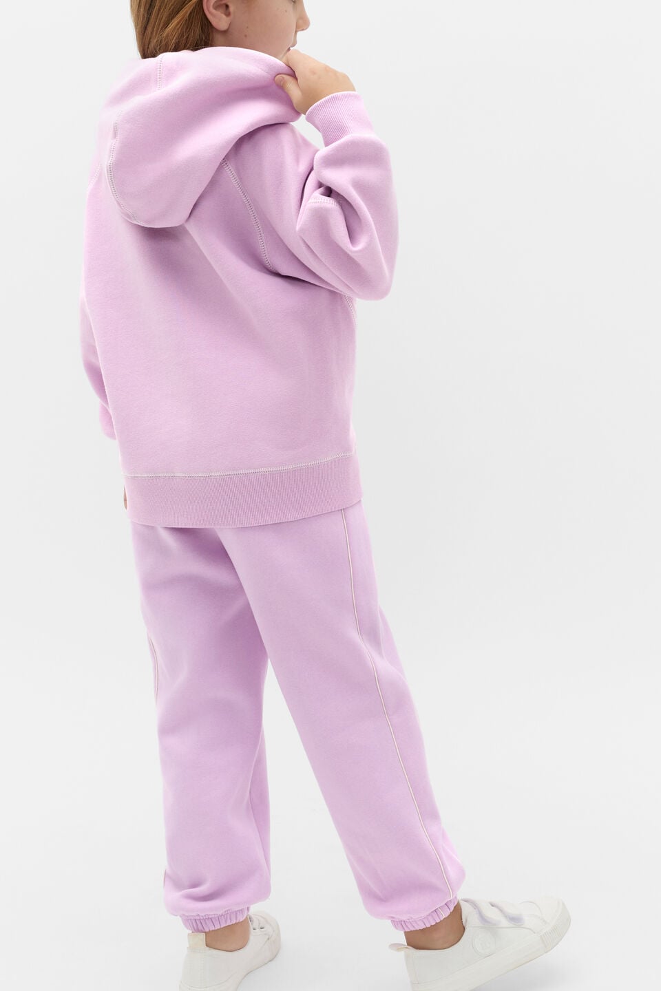 Contrast Stitch Hoodie  Orchid