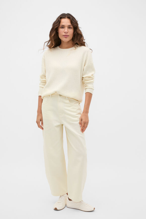 Australian Merino Mini Cable Knit  Coconut Cream  hi-res