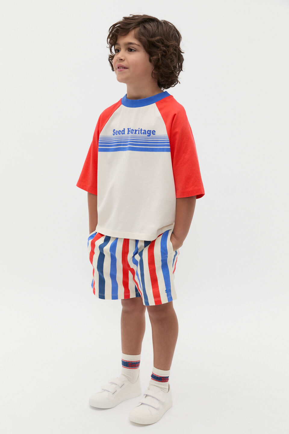 Colourblock Logo Tee  Strawberry Red