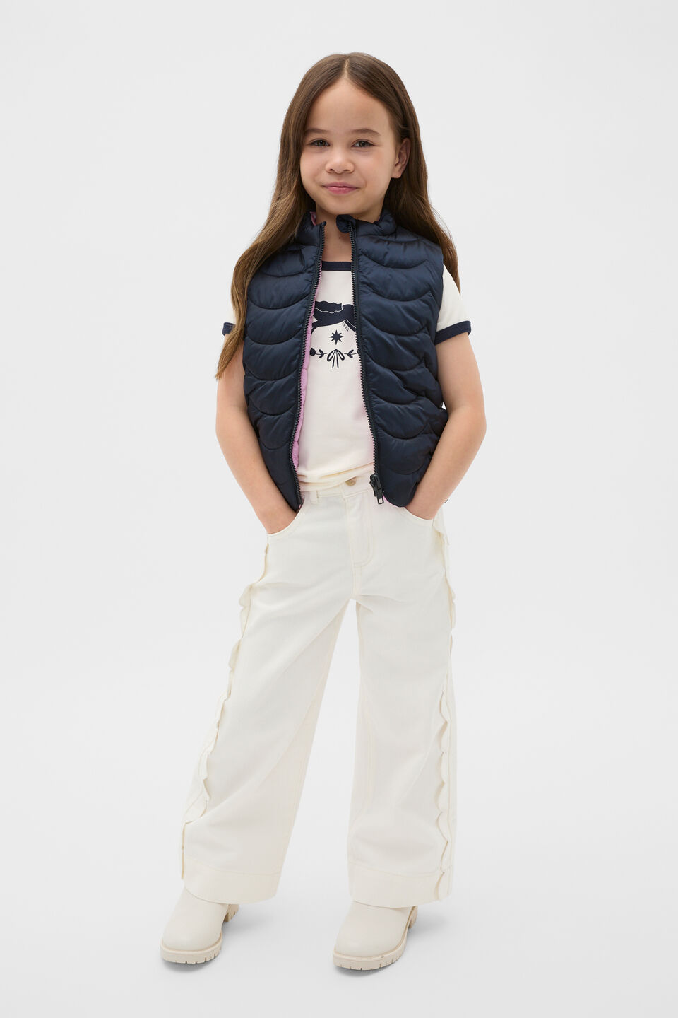 Scallop Vest  New Navy
