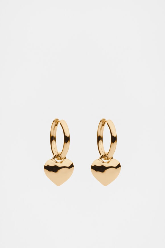 Small Heart Hoop  Gold  hi-res