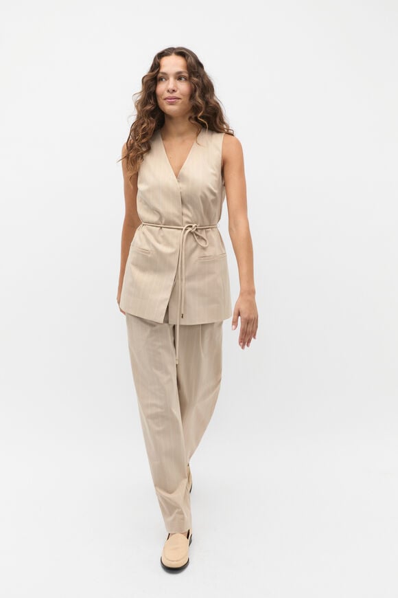 Pinstripe Vest  Latte Pinstripe  hi-res