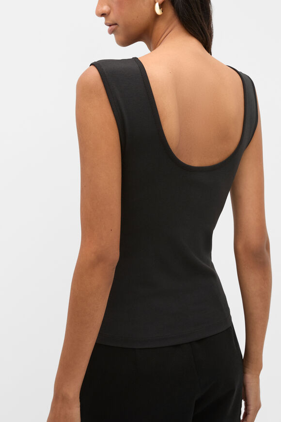 Boat Neck 90s Top  Black  hi-res