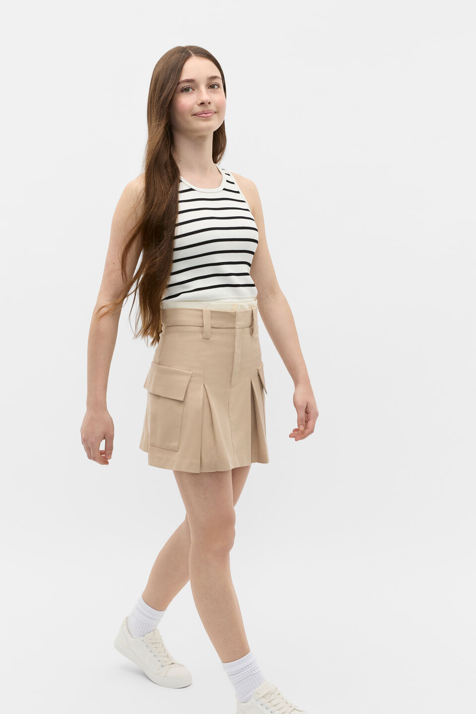Striped Knit Tank  Classic Cream