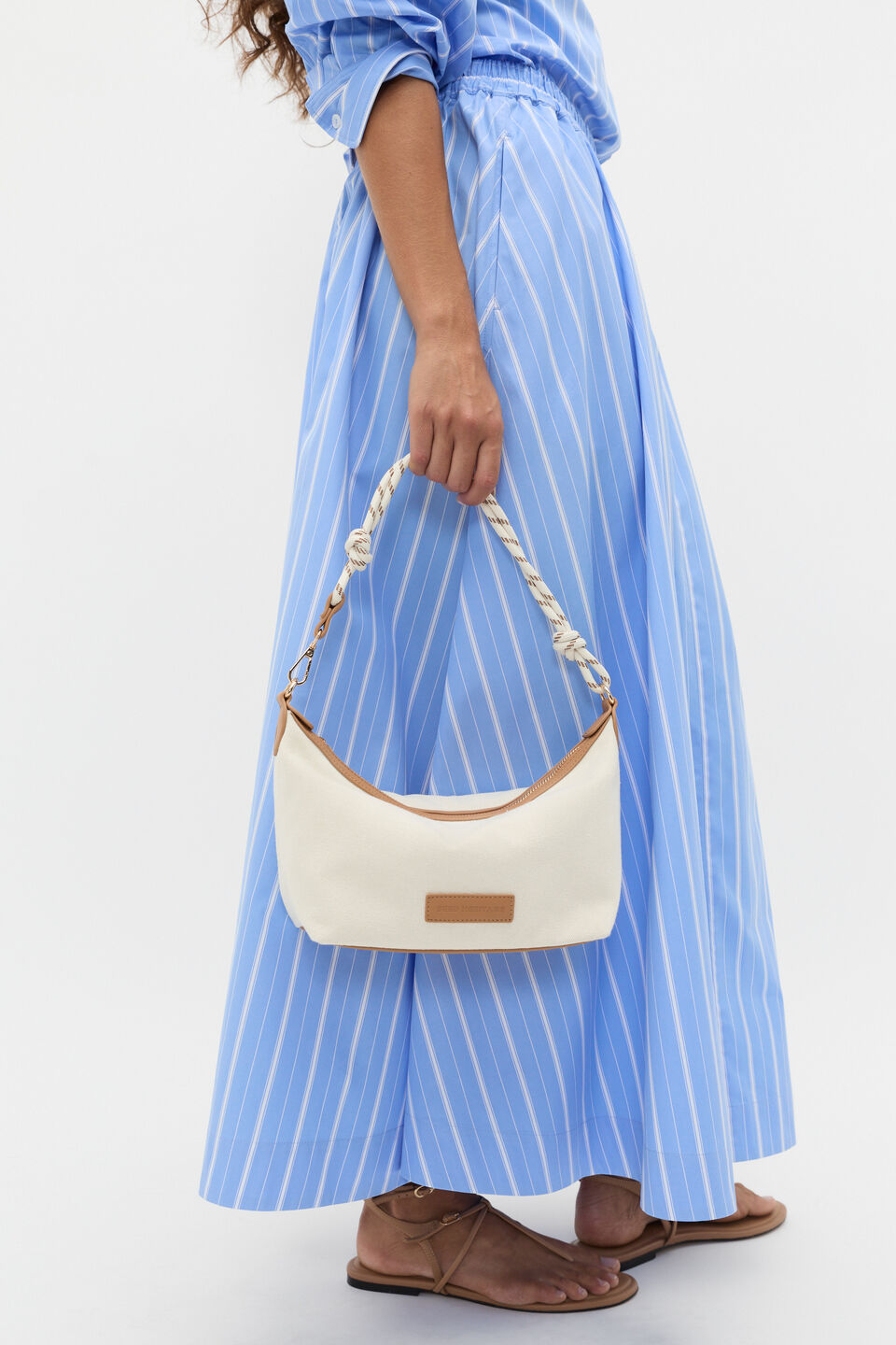 Rope Detail Shoulder Bag  Cream