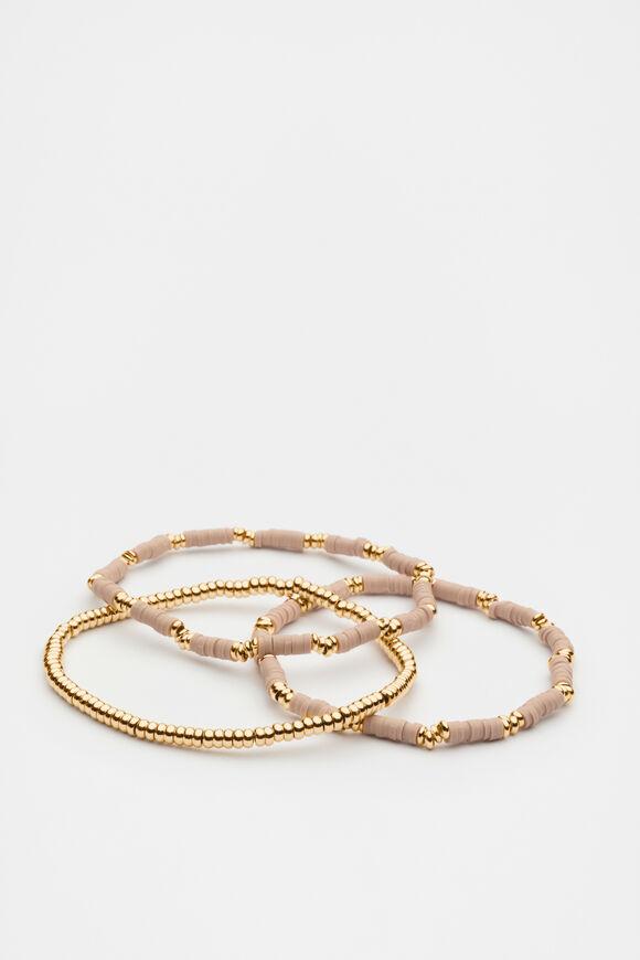 Stretch Bead Bracelet  Ecru  hi-res