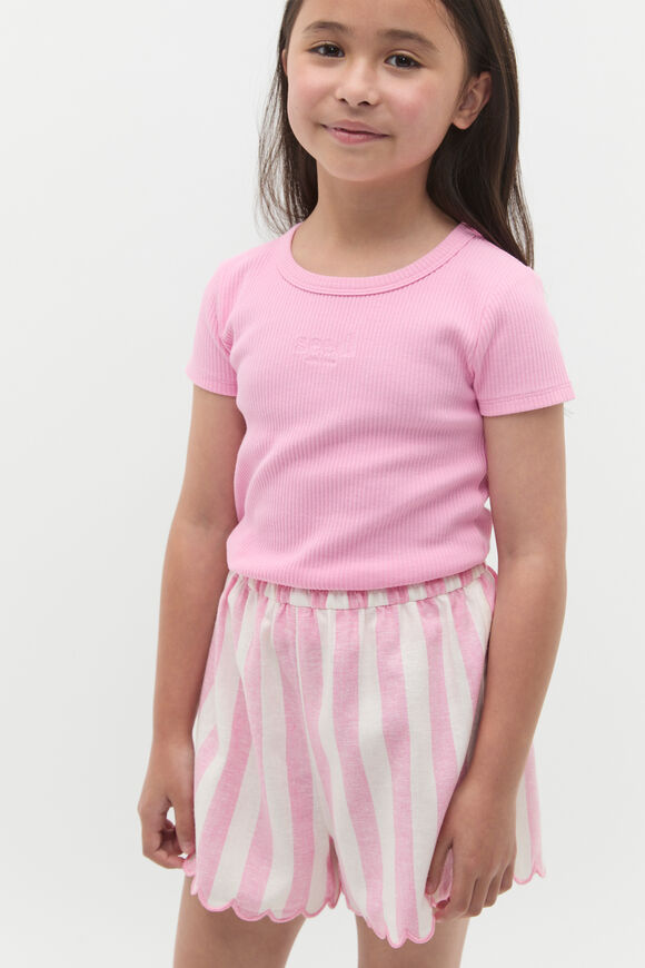 Core Logo Rib Tee  Candy Pink  hi-res