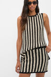 Linear Crochet Skirt  Cream Black  hi-res
