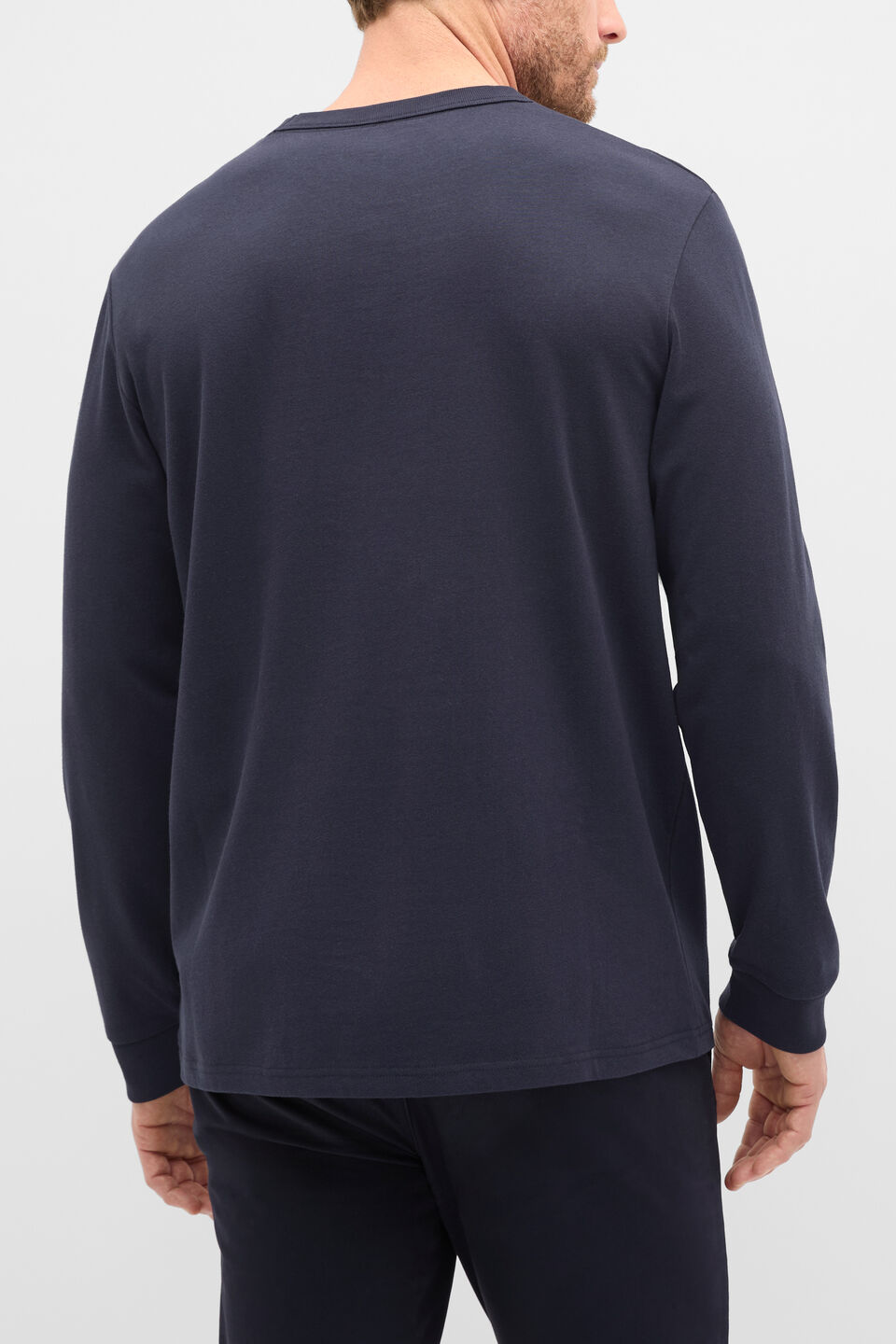Long Sleeve Crew Neck Tee  Midnight Blue