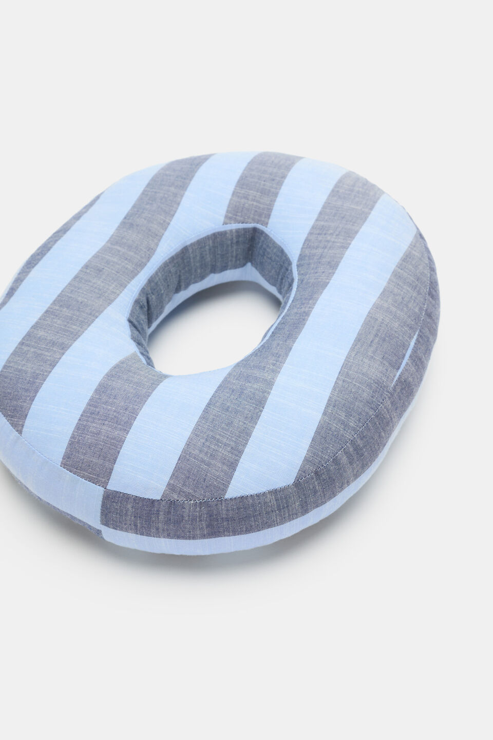 Blue Stripe Initial Cushion  O