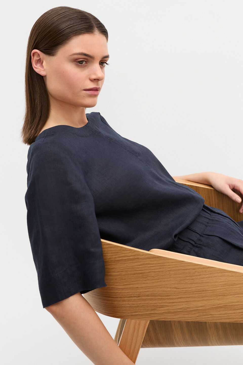 Core Linen Tee  Twilight Blue