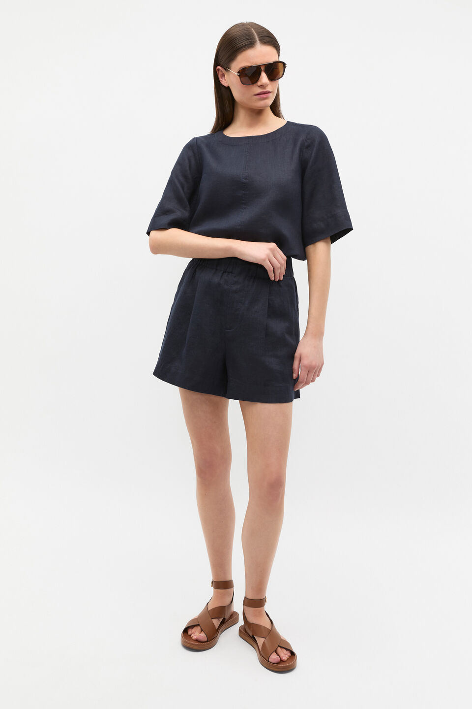 Core Linen Tee  Twilight Blue