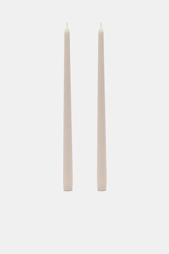 Tall Taper Candle Set of 2  Egg Shell  hi-res