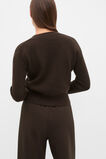 Merino Button Up Knit Cardigan  Coffee Bean  hi-res