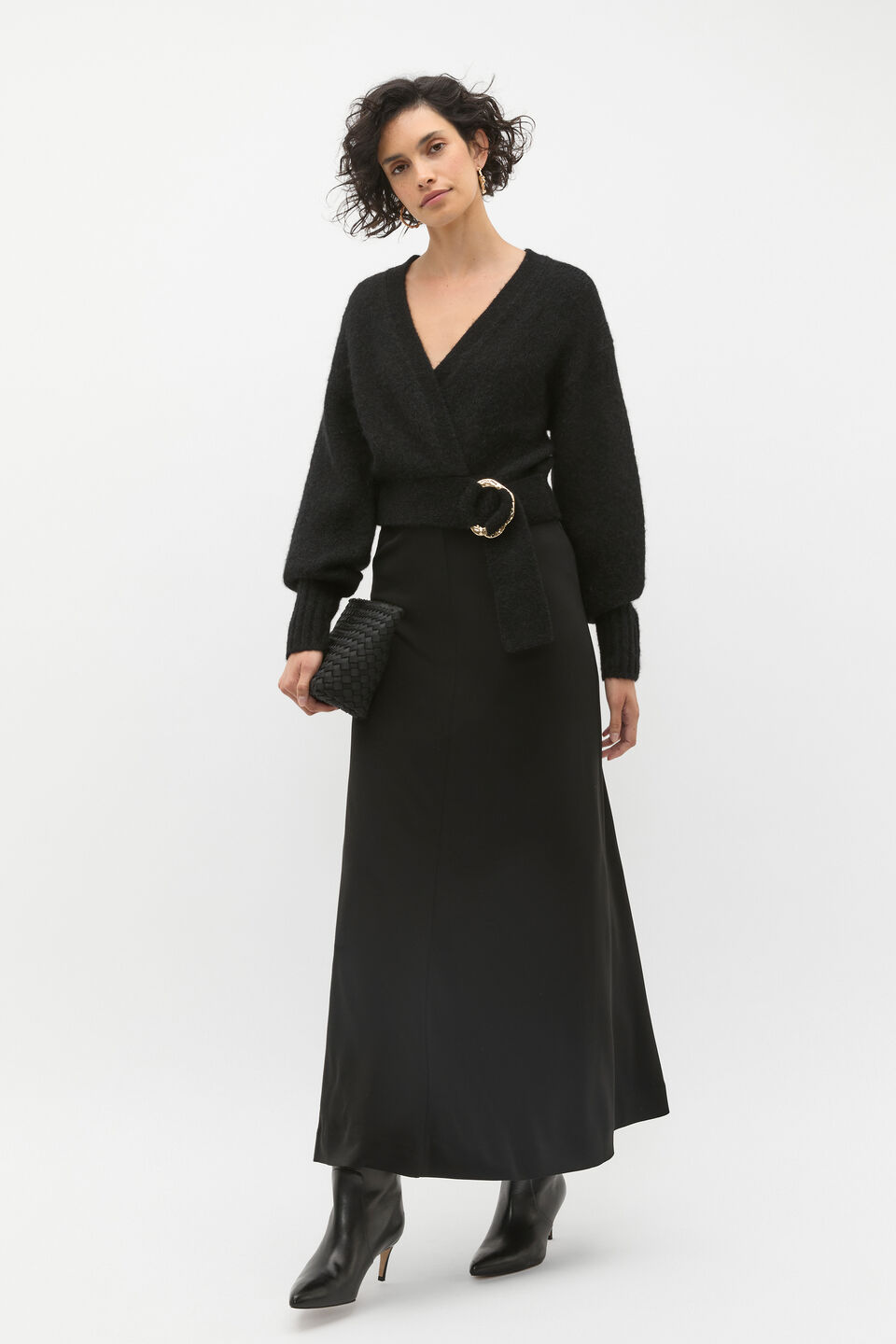 Lofty Wrap Buckle Knit  Black