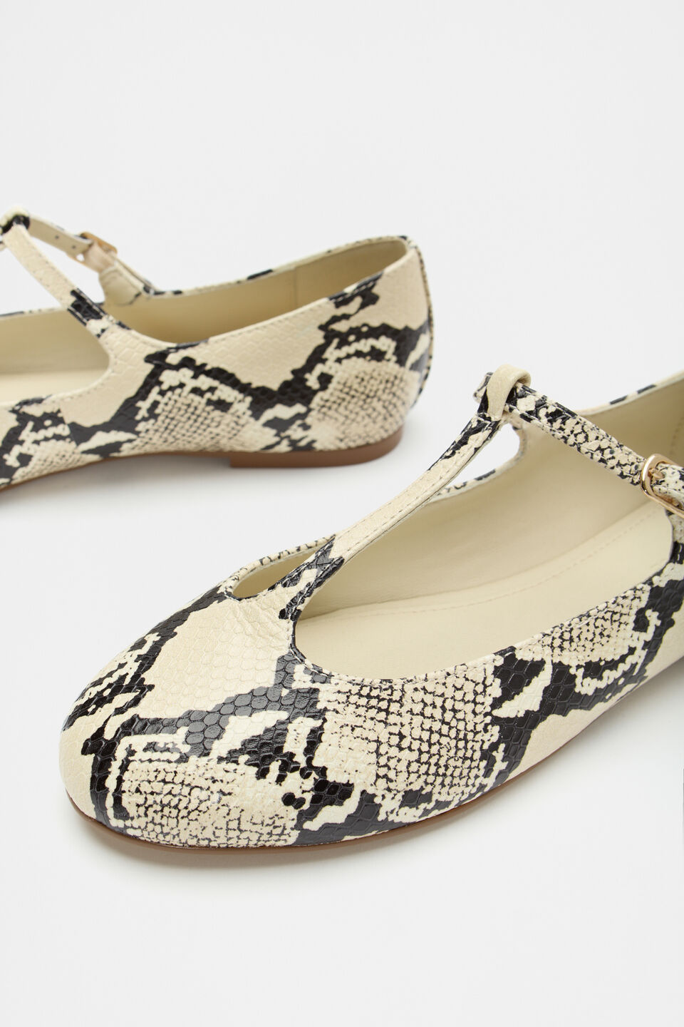 Elsie T-Bar Ballet Flat  Snake Print
