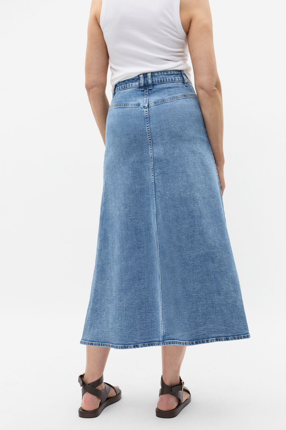 Denim Circle Skirt  Mist Blue Wash