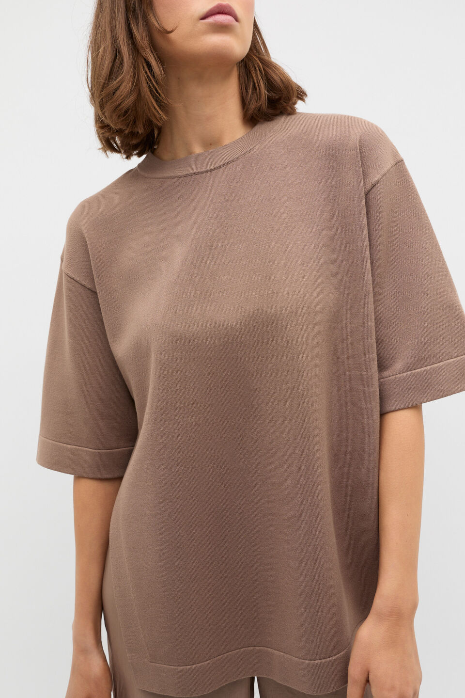 Oversized Side Split Knit  Nutmeg
