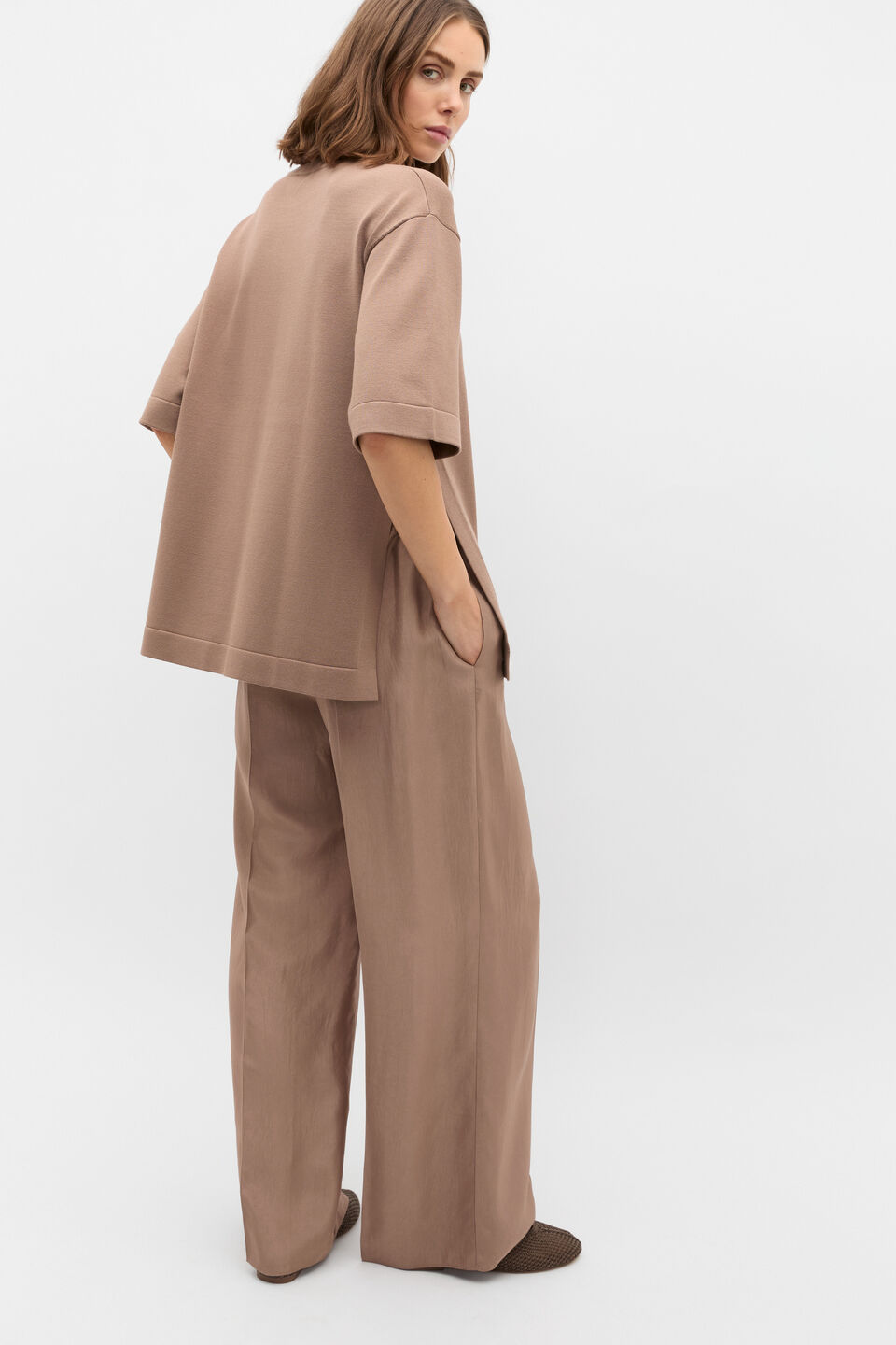 Oversized Side Split Knit  Nutmeg
