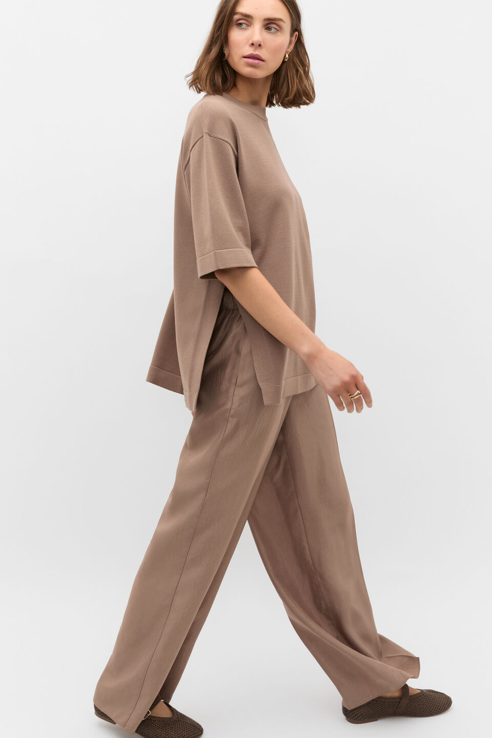 Oversized Side Split Knit  Nutmeg