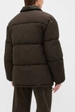 Collared Puffer Jacket  Coffee Bean  hi-res