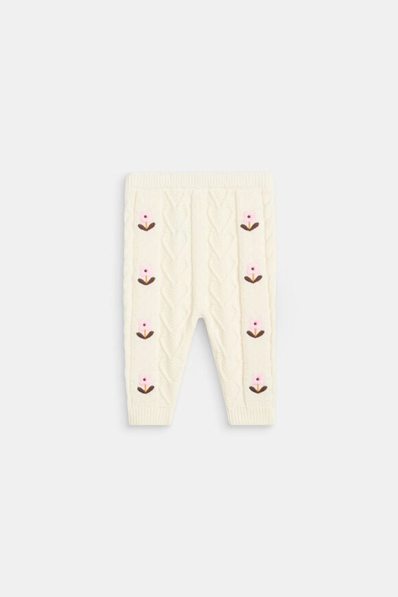 Floral Cable Knit Pant  Classic Cream  hi-res