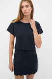 Scallop Crepe Knit Top  Twilight Blue  hi-res