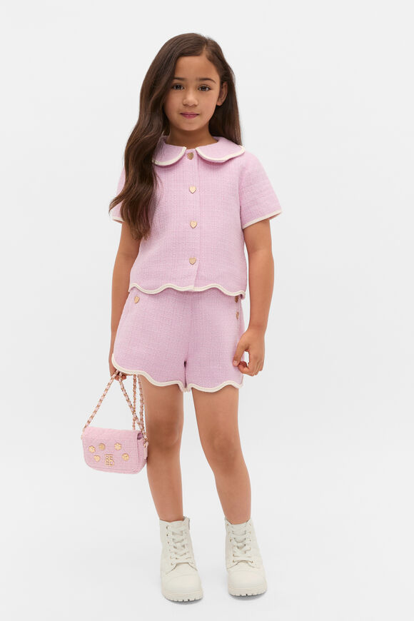 Scallop Tweed Jacket  Candy Pink  hi-res