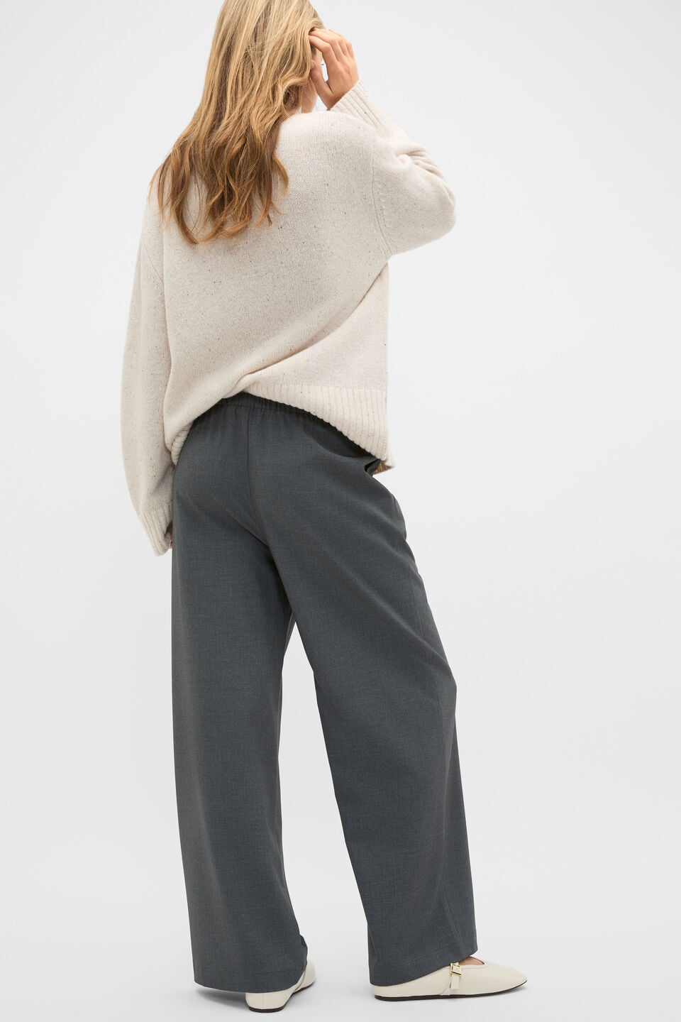 Elasticated Straight Leg Pant  Charcoal Crossdye