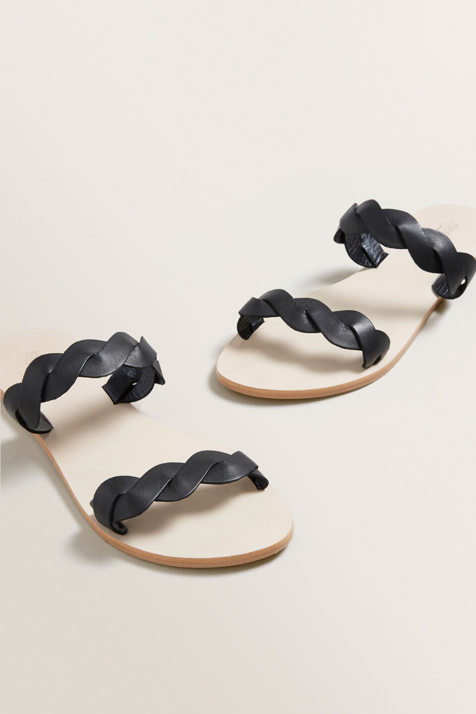 Katie Leather Slide  